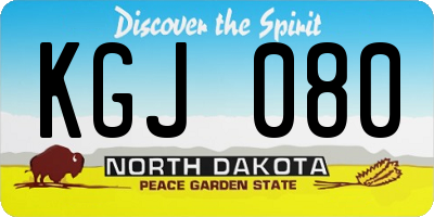 ND license plate KGJ080