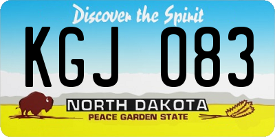 ND license plate KGJ083