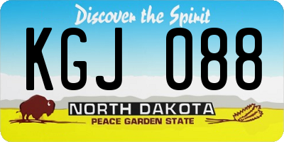 ND license plate KGJ088
