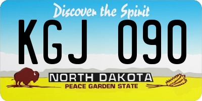 ND license plate KGJ090