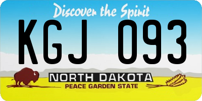 ND license plate KGJ093