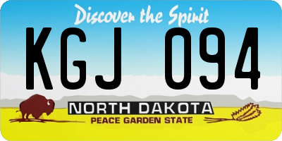 ND license plate KGJ094