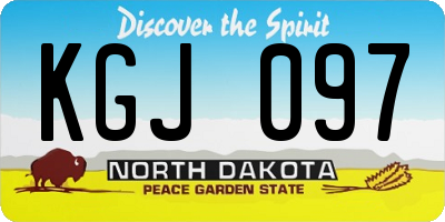 ND license plate KGJ097