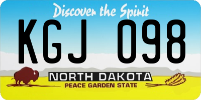 ND license plate KGJ098