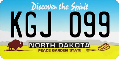 ND license plate KGJ099