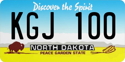 ND license plate KGJ100