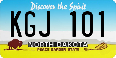 ND license plate KGJ101