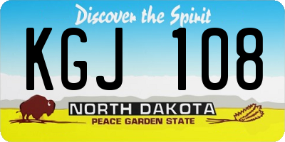 ND license plate KGJ108