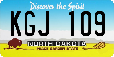 ND license plate KGJ109