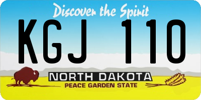 ND license plate KGJ110