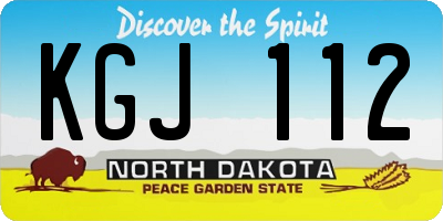 ND license plate KGJ112