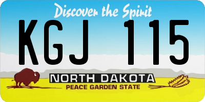 ND license plate KGJ115