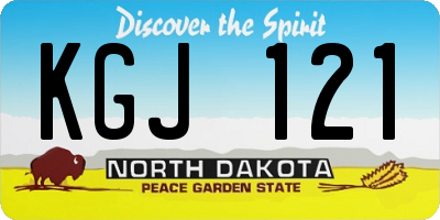ND license plate KGJ121