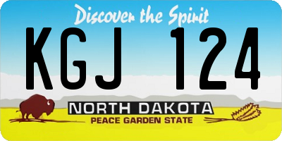 ND license plate KGJ124