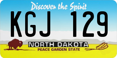 ND license plate KGJ129
