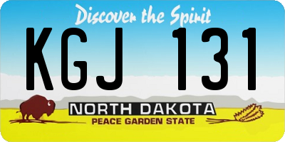ND license plate KGJ131