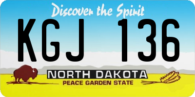 ND license plate KGJ136