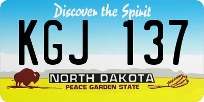 ND license plate KGJ137