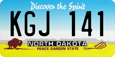 ND license plate KGJ141