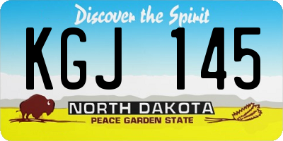 ND license plate KGJ145