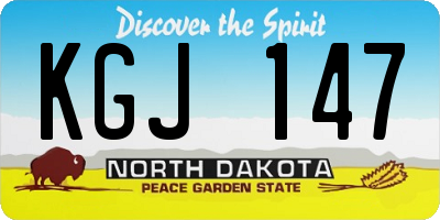 ND license plate KGJ147