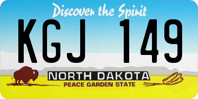 ND license plate KGJ149