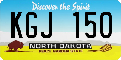 ND license plate KGJ150