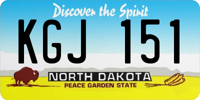 ND license plate KGJ151
