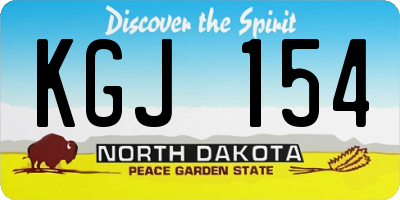 ND license plate KGJ154