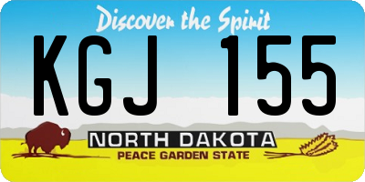 ND license plate KGJ155