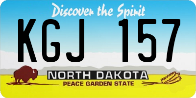 ND license plate KGJ157