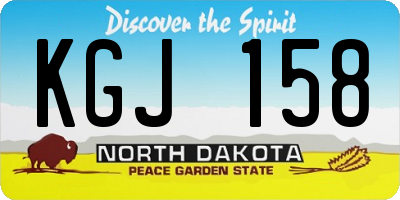 ND license plate KGJ158