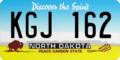 ND license plate KGJ162