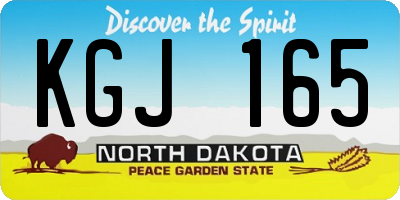 ND license plate KGJ165