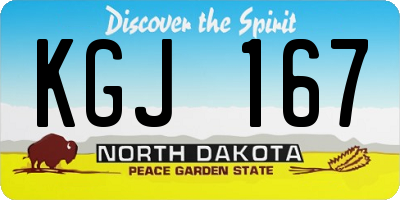 ND license plate KGJ167