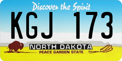 ND license plate KGJ173