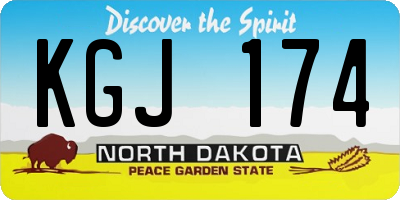 ND license plate KGJ174