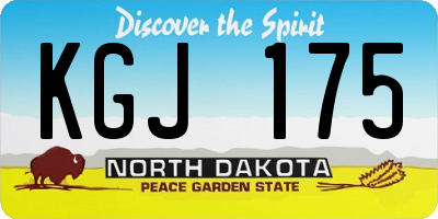ND license plate KGJ175