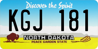 ND license plate KGJ181