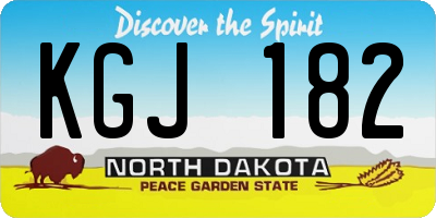 ND license plate KGJ182