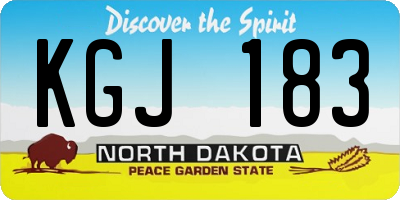 ND license plate KGJ183