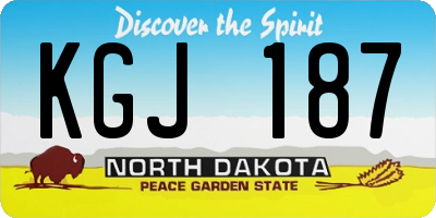 ND license plate KGJ187