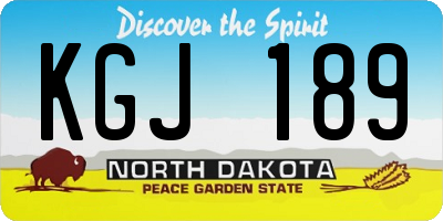 ND license plate KGJ189