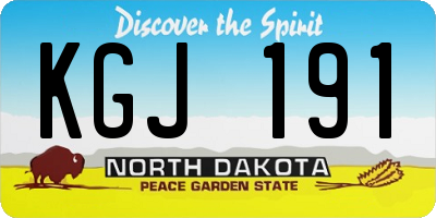 ND license plate KGJ191