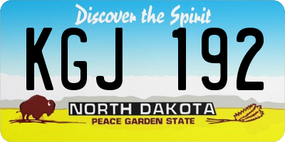ND license plate KGJ192