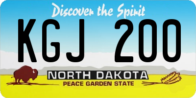ND license plate KGJ200