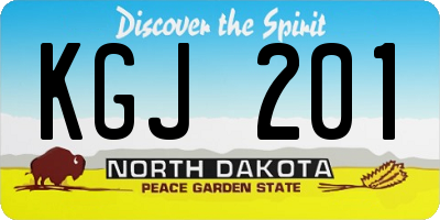 ND license plate KGJ201