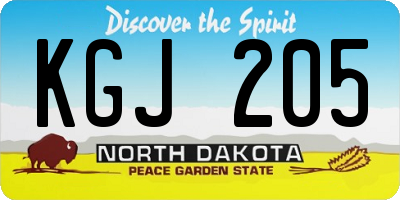 ND license plate KGJ205