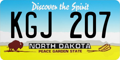 ND license plate KGJ207