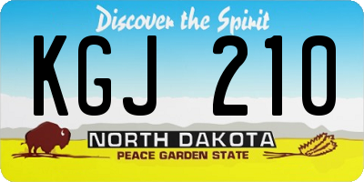 ND license plate KGJ210